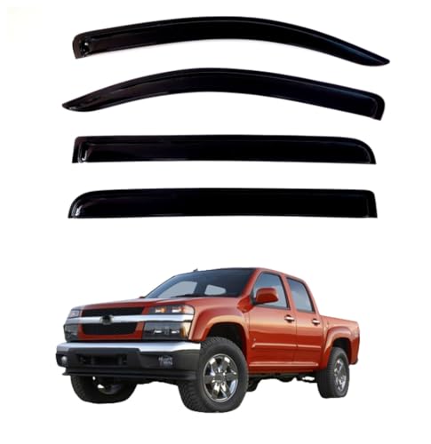 4Pcs Window Visors Vent Deflectors for Chevy Colorado and GMC Canyon Crew Cab 2004-2012 Rain Guards Shade - size: Colorado Crew Cab 2004-2012