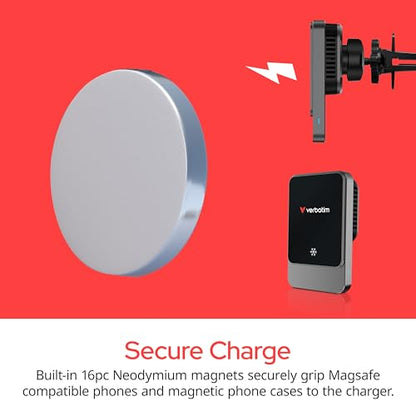 Verbatim Charge 'n’ Drive Magnetic Wireless Car Charger - style: Magnetic Wireless