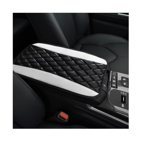 KVAEY Car Center Console Cushion Pad, 12.6 × 7.48 Inches Waterproof Car Armrest Seat Box Cover, PU Leather Armrest Cover Protector for Most Vehicle, Universal Car Interior Accessories (White) - color: White