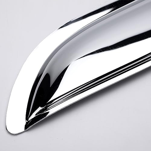 94536Y Chrome Side Window Visor Wind Vent Deflector,4pc Outside Mount Style Sun Rain Guards for 2014-2018 Chevy Silverado/GMC Sierra 1500,2015-2019 Silverado/Sierra 2500/3500 Crew Cab Pickup - size: 14-18 Silverado/Sierra Crew Cab (Chrome)