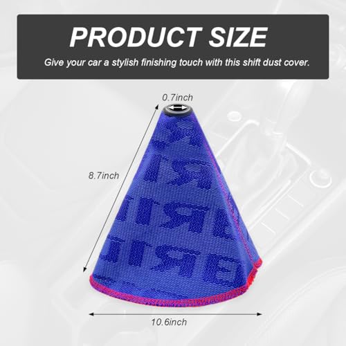 Car Shift Boot Cover, Fabric Shifter Lever Knob Boot Dustproof Cover with Stitch, Manual Automatic Speed Shifter Boots Gear Gaiter for Most Vehicles, Car Accessories (Blue) - color: Blue