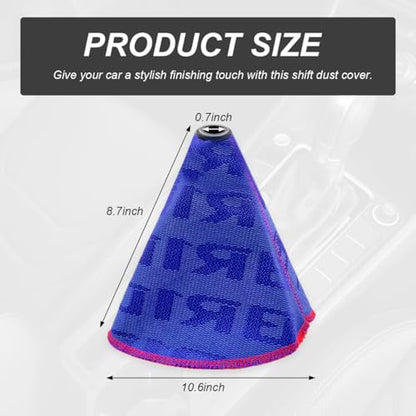 Car Shift Boot Cover, Fabric Shifter Lever Knob Boot Dustproof Cover with Stitch, Manual Automatic Speed Shifter Boots Gear Gaiter for Most Vehicles, Car Accessories (Blue) - color: Blue