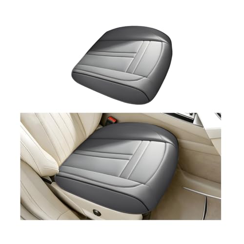 Car Front Seat Covers, Leather Anti-Slip Vehicle Front Seat Protection Full Wrap, Waterproof Driver Automotive Bottom Cushion Pad Mat Accessories, Universal for SUV, Sedan, Truck (Gray) - color: Gray
