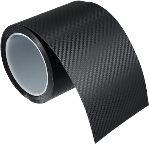 Car Door Edge Guards Door Sill Protector 3D Carbon Fiber Car Wrap Film Vinyl Automotive Wrap Film Car Door Sill Protection Film Anti-Collision Fits for Most Car Truck SUV (4In x 9.84Ft, Black)
