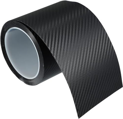 Car Door Edge Guards Door Sill Protector 3D Carbon Fiber Car Wrap Film Vinyl Automotive Wrap Film Car Door Sill Protection Film Anti-Collision Fits for Most Car Truck SUV (4In x 9.84Ft, Black)