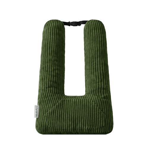 HIGOGOGO Washable Travel Pillow, Car Pillow for Kids & Adults, Travel Pillows with Removable Soft Cover and High-Support Foam, Fix Neck and Body Sitting/Sleeping on The Trip, Dark Green - color: U-dark Green