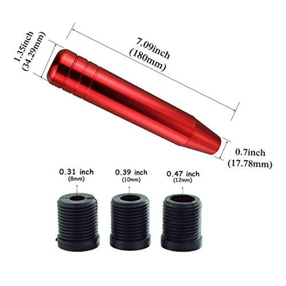 Abfer Long Shifter Knob Car Weighted Gear Stick Shift Knobs Extension Metal Shifting Lever Replace Fit Most Manual Automatic Transmission Vehicle (Red) - color: Red