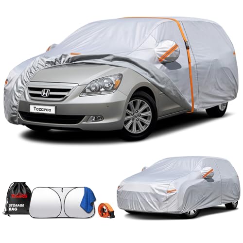 Car Cover Waterproof All-Weather,Heavy-Duty Outdoor Full Exterior Automobiles Hatchback(Length 179-206 inch) with Windshield Sun Shade Universal FitHonda Odyssey, Sienna,Dodge Caravan etc - size: Fit Sedan Length 179-206 inch(2XXL-525)