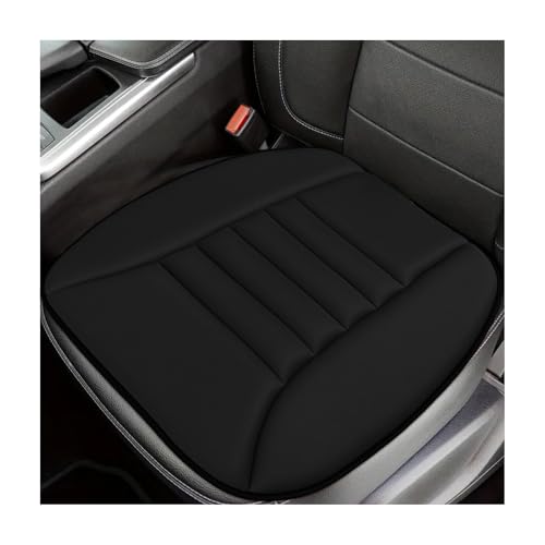 Sun Walker Car Seat Cushion, 1.2" Thick Memory Foam Auto Seat Protector Pressure Relief Pad, Nonslip Bottom Mat Comfort Driving Seats Cover for Truck SUV Sedan, Car Accessories (Black) - color: Black