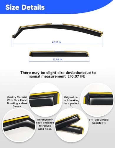 in-Channel Rain Guards Fit for Honda CRV CR-V 2017-2022, Extra Durable Window Rain Guards Visors Vent Visors Window Deflector Vent Shades Car Accessories -4 pcs - size: Fit for 2017-2022 Honda CR-V (CRV)