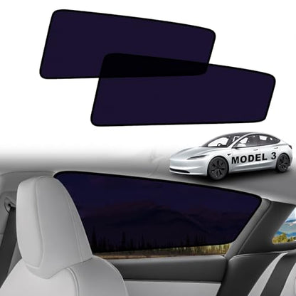 XCBYT Car Window Shades for Tesla Model 3 Highland 2024-2026 | Static Cling Rear Side Sun Shade, UV & Heat Blocking, Privacy Protection, Easy On & Off - size: Model 3 Highland (2024-2026) - 2PCS