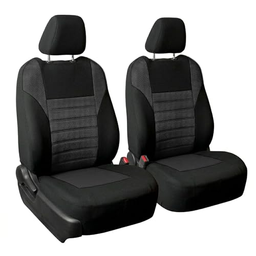 FH Group Automotive Car Seat Covers Front Set Premium 3D Air Mesh Front Seat Covers, Airbag Compatible Universal Fit Interior Accessories for Cars Trucks and SUVs - Black - color: Black, size: Front Set