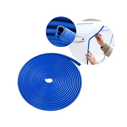 XINLIYA Car Door Protector, 16Ft Universal Rubber Seal U Shape Edge Trim for Most Cars, Aluminum Boat Edge Guard (Blue) - color: Blue
