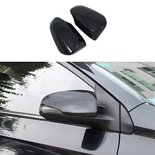 RUIHE 2pc Carbon Fiber Color ABS Rearview Mirrors Cover Trim Fit for Toyota Corolla C-HR Avalon Venza