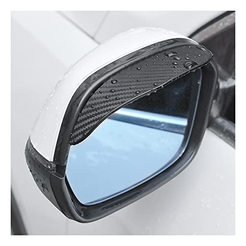 Blilo 2PCS Smoke Visor Guards for Car Side Mirrors - Waterproof Carbon Fiber Auto Rain Eyebrows for Cars, Trucks and SUVs - Universal Fit (Black) - color: Black