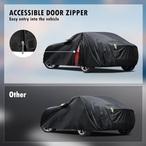 Car Cover Custom Fit for Mazda MX-5 Miata (1989-2025), Waterproof All Weather for Automobiles Full Exterior Cover Sun Rain Snow Protector with Door Zipper - size: Custom Fit for Mazda Mx-5