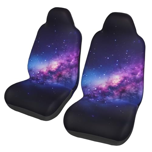 Blue Galaxy Car Seat Covers for Women Men Outer Space Car Accessories Washable Polyester Auto Interior Accessoies Bucket Seat Covers for Front Seat Only - color: Blue Galaxy