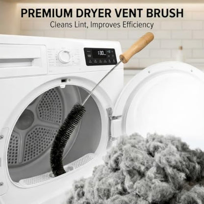 2-Pack Dryer Vent Cleaner Kit - Long Flexible Dryer Lint Brush & Refrigerator Coil Cleaner - Multi-Use Radiator Brush & Lint Trap Cleaning Tool for Fire Prevention - size: 2 half brush