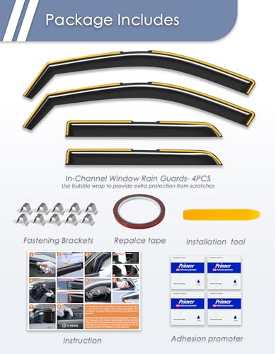 in-Channel Window Rain Guard for Fit for Toyota Camry 2018-2024 Rain Guards Side Window Visors Low Profile Vent Visor Window Deflectors Vent Shades Car Accessories - size: 2018-2024 Toyota Camry