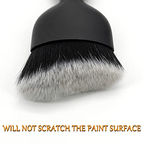 Car Interior Detailing Brush, Ultra Soft Non-Scratch Dust Brush, Car Interior Cleaning Tool for Cleaning Panels, Air Vent, Leather (Black & White) - color: Black & White