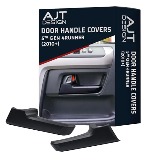 AJT DESIGN Door Handle Covers Compatible with Toyota 4Runner 2010+ (5th Gen) | 5th gen 4runner Chrome Delete Accessories | ABS Plastic Front & Back Interior Car Door Handle Cover| Made in USA | Black - color: Black