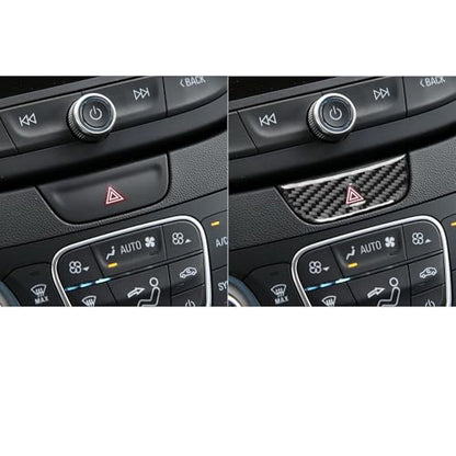 Black Carbon Fiber Compatible with Chevrolet Malibu 2016-2025 2017 2018 2019 2020 2021 2022 2023 2024 Accessories Car Hazard Warning Flasher Light Switch Cover Interior Trim Decal - color: Dash Warning Light Button