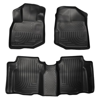 Husky Liners Weatherbeater Floor Mats | Fits 2009-2013 Honda Fit | Front & 2nd Row, 3-pc Black - 98491 - style: Front & 2nd Row