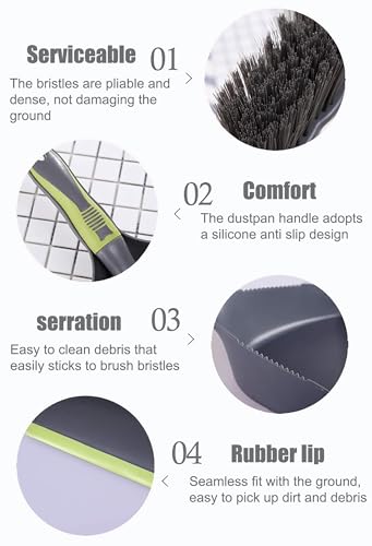 WDDBHSKN Dust pan Broom Dustpan Brush - Dust Pans with Brush, Dustpan and Brush Set, Handheld Broom and Dustpan Set are Used to Clean Kitchens, Floors, Tables, and Animal Cages. - size: 1 Count (Pack of 1)