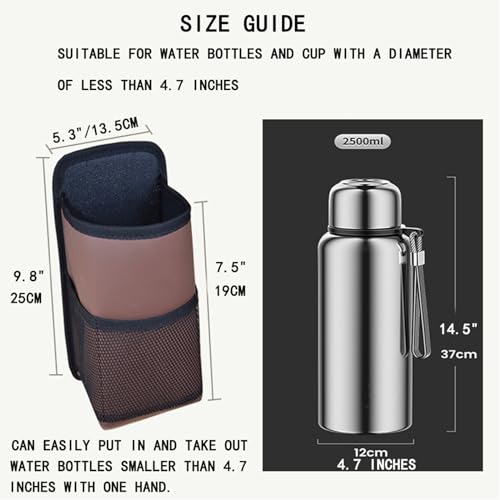 Large Car Cup Holder Expander, Fits Large 24/36/40/46oz Water Bottles, Big Drinks Holder Bag- Universal Auto Vehicle for Cars, SUV & Truck RV's golf-carts (Brown) - color: Brown