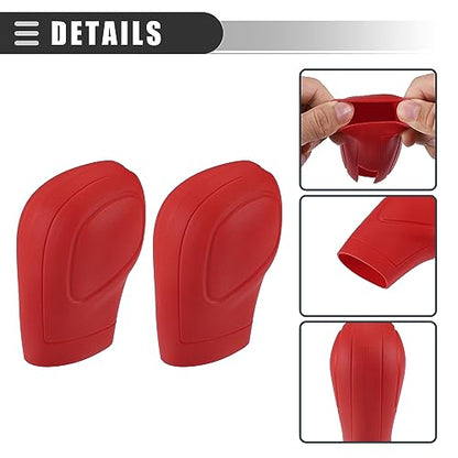 Motoforti Universal Car Gear Shift Cover Comfortable Handbrake Shifter Cover, Anti-Slip, Silicone, Red, 2 Pcs - color: Red