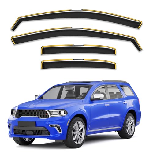 in-Channel Window Rain Guards Fit for Dodge Durango 2011-2026,Extra Durable Visors Vent Visors Window Deflector Vent Shades Car Accessories -4 pcs - size: For 2011-2026 Dodge Durango