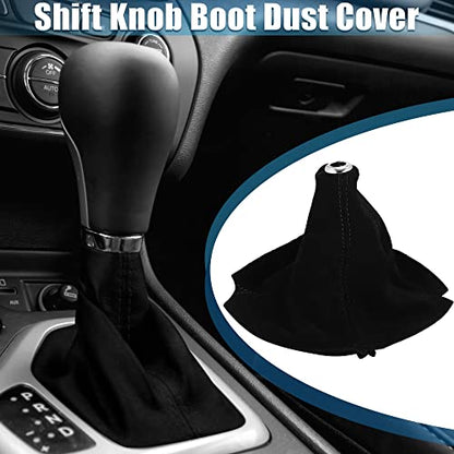 Car Shift Boot Cover Universal Gear Shift Knob Boot Dust Cover Suede Black - color: Black