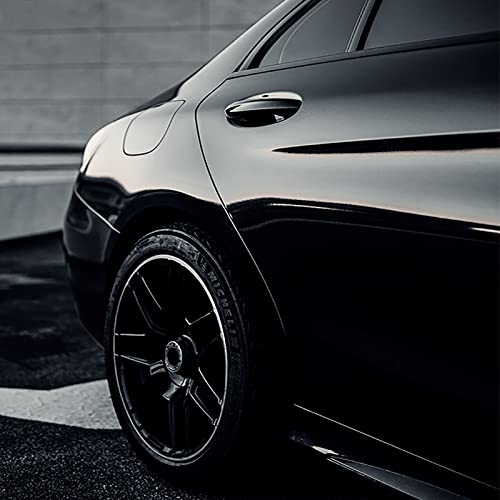 Spurtar Gloss Black Vinyl Wrap 1ft X 5ft Air-Release Glossy Black Car Wrap Adhesive Film Automotive Vinyl Black Sticker for Cars Motorcycle DIY Detailing Paper Air Release Decal Sheet 30.5 X 152cm - color: Glossy Black