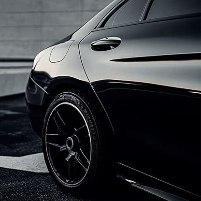Spurtar Gloss Black Vinyl Wrap 1ft X 5ft Air-Release Glossy Black Car Wrap Adhesive Film Automotive Vinyl Black Sticker for Cars Motorcycle DIY Detailing Paper Air Release Decal Sheet 30.5 X 152cm - color: Glossy Black