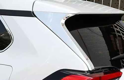 Rear Window C Pillar Side Wing Triangle Cover Trim Compatible with Toyota RAV4 2025 2024 2023 2022-2019 Exterior Car Accessories ABS 2PCS(Glossy Chrome Style) - color: Glossy Chrome Style