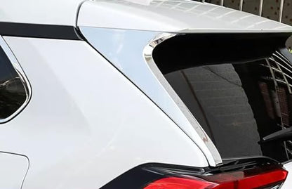 Rear Window C Pillar Side Wing Triangle Cover Trim Compatible with Toyota RAV4 2025 2024 2023 2022-2019 Exterior Car Accessories ABS 2PCS(Glossy Chrome Style) - color: Glossy Chrome Style