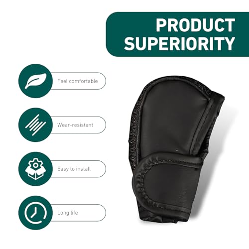 Car Gear Shift Knob Cover, 2.75" x 4.72" Anti-Slip Leather Car Shifter Protector, Automatic & Manual Transmission Universal Auto Interior Decoration for Cars, SUVs, Trucks (Black)