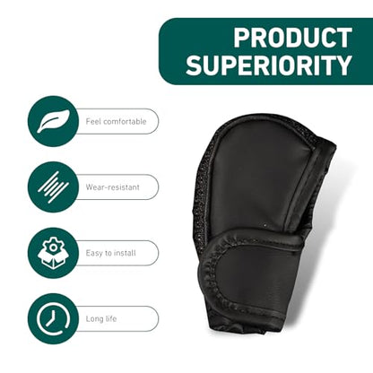 Car Gear Shift Knob Cover, 2.75" x 4.72" Anti-Slip Leather Car Shifter Protector, Automatic & Manual Transmission Universal Auto Interior Decoration for Cars, SUVs, Trucks (Black)