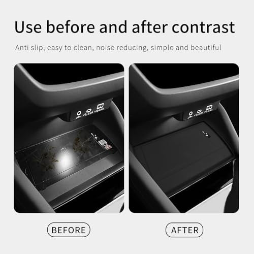 SMABEE Center Console Wireless Charging Protective Mat for Subaru Forester 2025 Accessories Silicone Non-Slip Pad Interior (Only Fit for Wireless Charging) Black - size: Wireless Charging Protective Mat