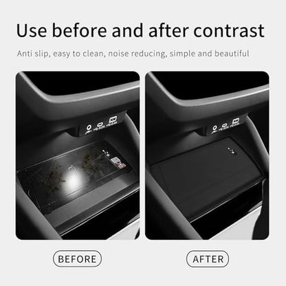 SMABEE Center Console Wireless Charging Protective Mat for Subaru Forester 2025 Accessories Silicone Non-Slip Pad Interior (Only Fit for Wireless Charging) Black - size: Wireless Charging Protective Mat