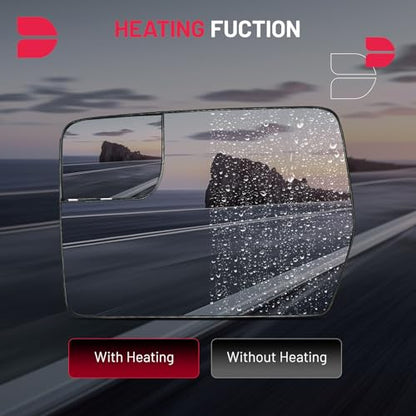BDFHYK Mirror Glass Compatible with F150 2011-2014 Side View Mirror Glass with Blind Spot, Replaces BL3Z-17K707-E, BL3Z-17K707-D, Heated (Left Side) - size: Left Driver Side, style: 2011-2014 F-150
