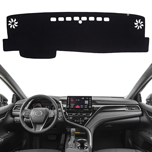KEYOOG Dashboard Cover Dash Mat Fit for to-yota Camry 2024-2018 (Without HUD Models),Car Dash Board Mat Anti-Glare Carpet,Non-Slip Pad Sunshield Protector (Black) - color: Black, size: Fit 18-24 Camry w/o HUD - (Black)