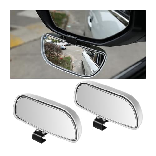 Mandark 2PCS Car Blind Spot Mirror, Rectangle HD Glass Convex Vehicle Rearview Mirror, Wide Angle Adjustible Auto Exterior Blindspot Side View Mirror, Universal for SUV, Sedan, Truck (Silver) - color: Silver, size: 2pcs