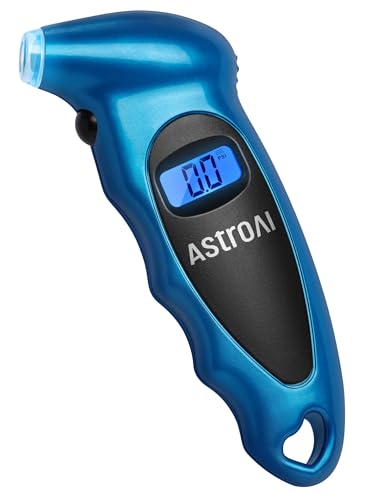 AstroAI Digital Tire Pressure Gauge 0-150PSI Calibrated to ANSI B40.7 +/-1PSI, Accurate in 0.1 Increments, Tire Repair Tools 4 Pressure Measurements for Car Truck with Backlight LCD, Blue - color: Blue