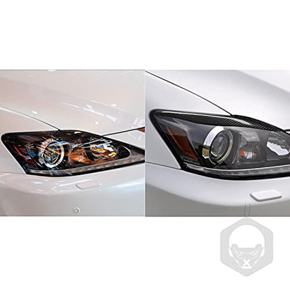 NVCNX Real Premium Carbon Fiber for Lexus IS250 is 250 IS350 2006-2013 2007 2008 2009 2010 2011 2012 / IS250C IS350C 2010-2015 Accessories Headlight Eyebrow Headlamp Eyelid Cover Exterior Trim 2PCs - color: Headlight Eyebrow