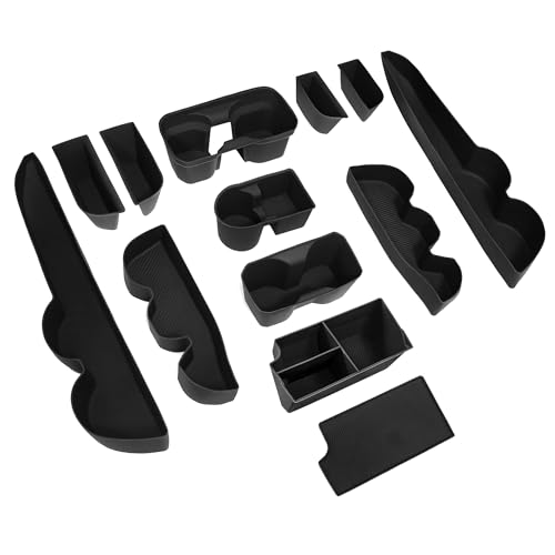 Interior Silicone Liner Insert Custom Fit for Tacoma 2016-2023, Silicone Organizer Tray for Tacoma Gen 3rd Crew Cab only - Fully Covered - for Tacoma Accessories - color: Black, size: Tacoma Gen 3rd (2016-2023) & Crew Cab