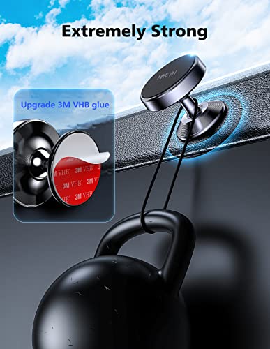 [2 Pack Magnetic Phone Holder car,[360°Rotation] car Mount Magnet,[4 N52 Magnets] Super Magnetic Force is Suitable for Most iPhone and samsumg Smartphones ，Black Phone Holder (Black) - color: dark