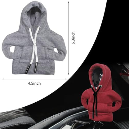 VVAG Gear Shift Hoodie, Car Gear Shift Cover, Universal Fit Knob Cover Gift (Red+Grey), 878 - color: Red+Grey