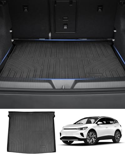 Powerty Cargo Mat for Volkswagen ID.4 2021 2022 2023 2024 2025 2026 Accessories Trunk Mat in Upper Position All Weather Cargo Liner Rear Trunk Mat - size: Upper Position Cargo Mat｜For｜21-26｜Volkswagen ID.4