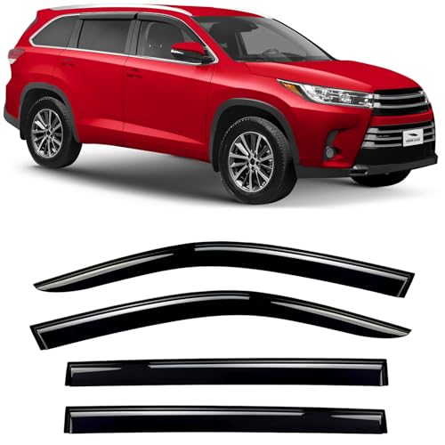 Voron Glass Tape-on Extra Durable Rain Guards for Toyota Highlander 2014-2019, Window Deflectors, Vent Window Visors, 4 Pieces - 120060 - color: For Highlander 14-19